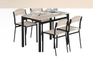 Table  plus 4 chaises, Neuf, 100 à 150 cm, Quatre personnes, 100 à 150 cm