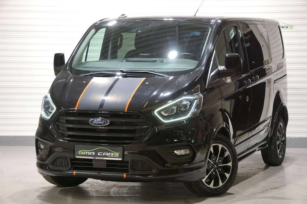 Ford Transit Custom 2.0 TDCi L1H1 Sport Dubbel cabine Automa, Auto's, Bestelwagens en Lichte vracht, Automaat, Gebruikt, Zwart