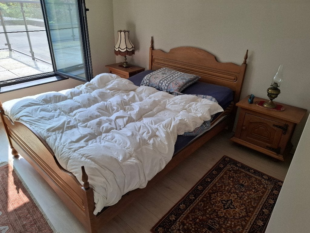 Complete slaapkamer - eikenhout - ophaal Sint-Lievens-Houtem, Ophalen, Gebruikt, Tweepersoons