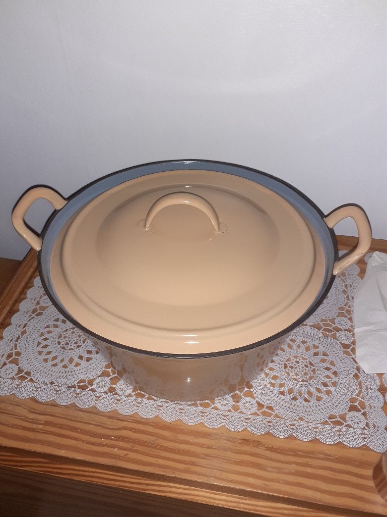 Casserole en fonte émaillée vintage, Maison & Meubles, Cuisine | Casseroles & Poêles, Comme neuf, Enlèvement, Autres marques, Casserole