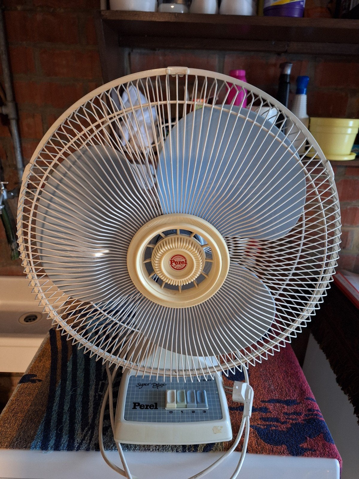 Te koop: Perel ventilator 40cm, Elektronische apparatuur, Ophalen, Gebruikt, Tafelventilator