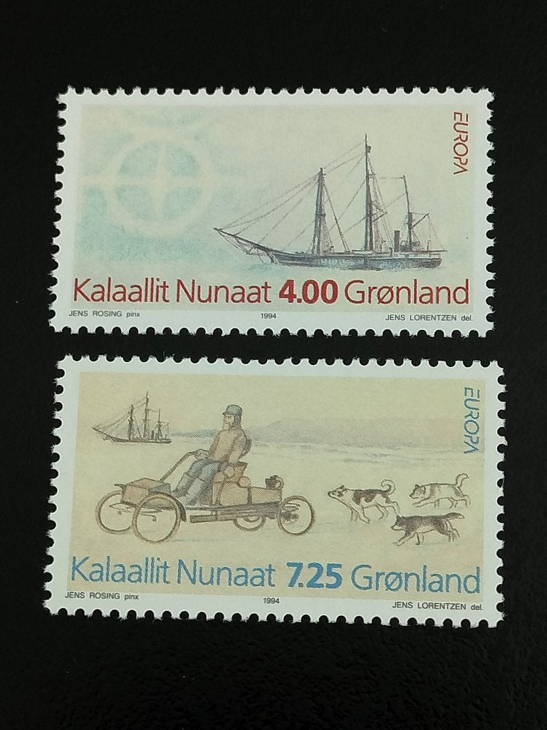 Groenland 1994 - Europe CEPT - navire - chiens **, Envoi, Danemark, Non oblitéré