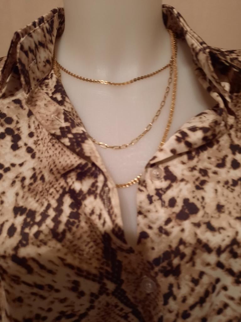 Lichte blouse dierenprint, Neuf, Taille 46/48 (XL) ou plus grande, Enlèvement ou Envoi, Beige
