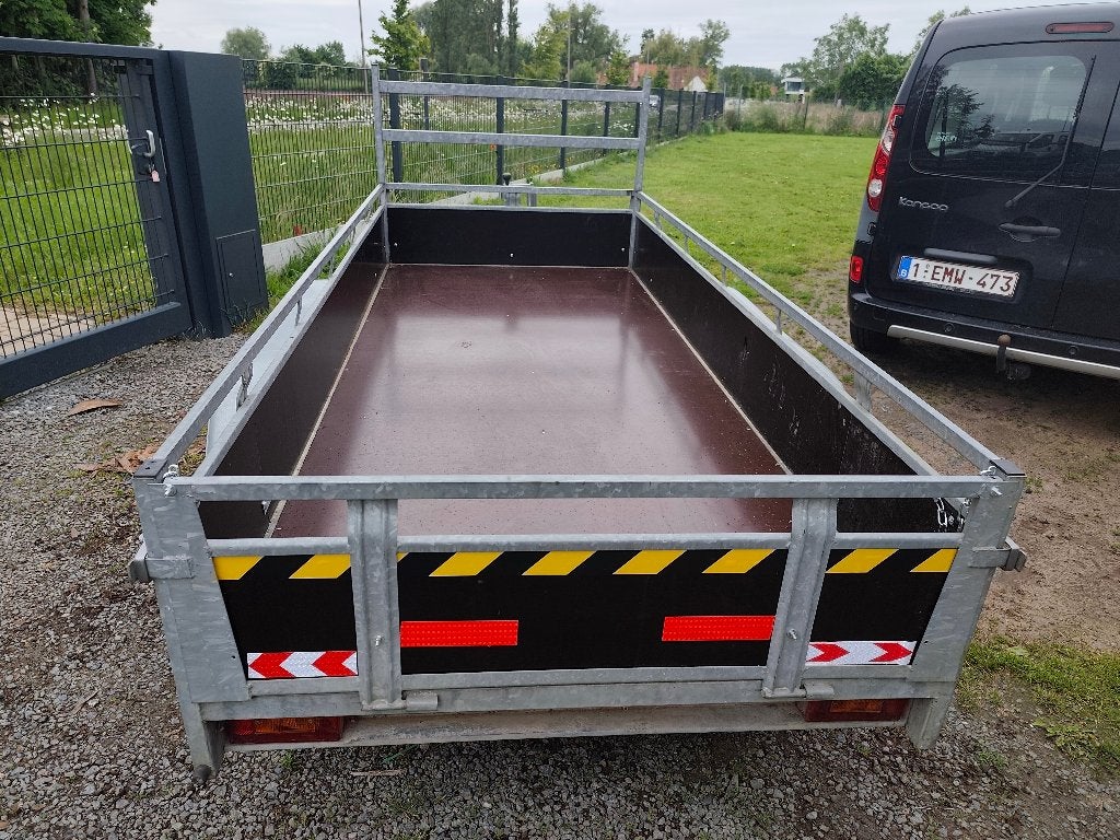 Grote gegalvaniseerde aanhangwagen dubbelas zeer goede staat, Ophalen, Zo goed als nieuw
