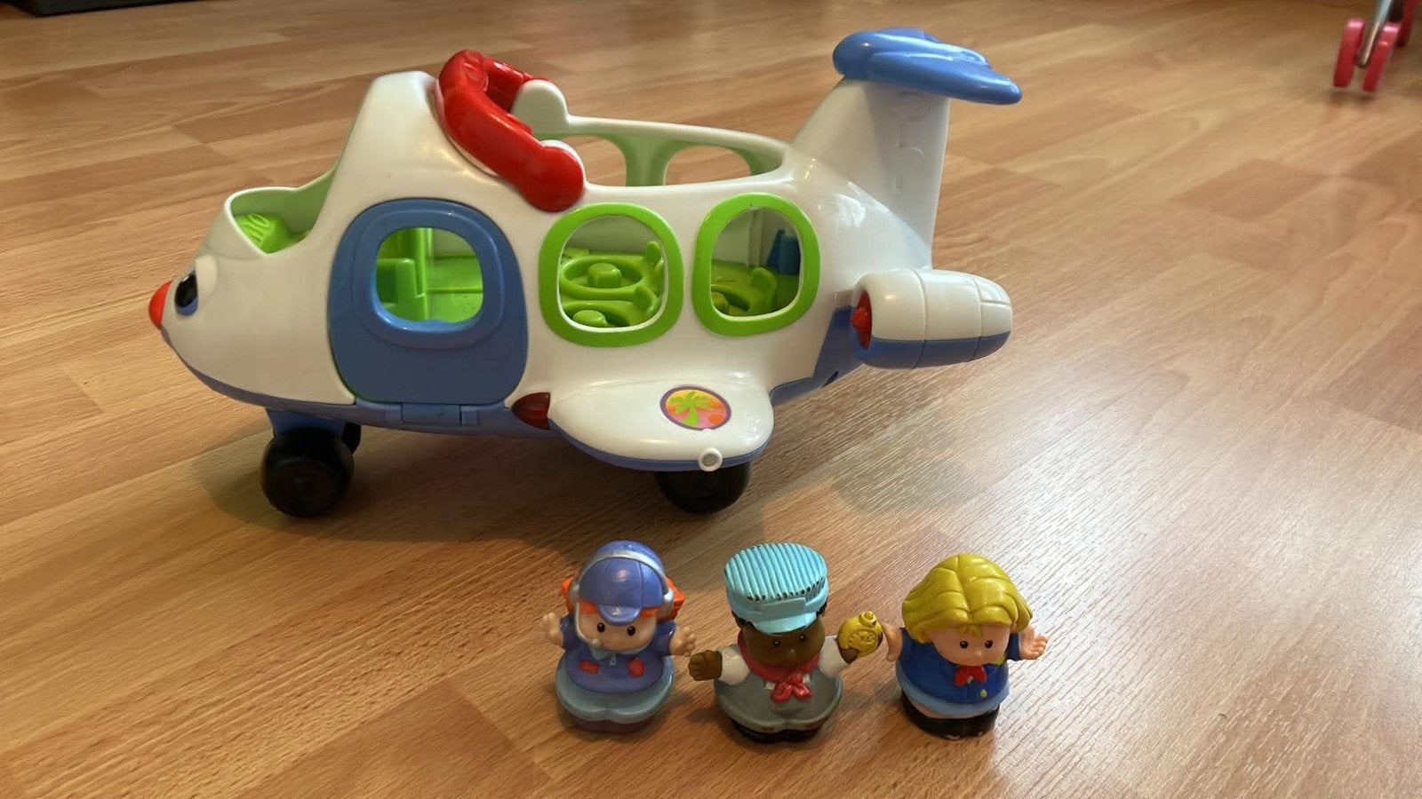 Fisher price vliegtuig met 3 poppetjes, Ophalen of Verzenden, Zo goed als nieuw
