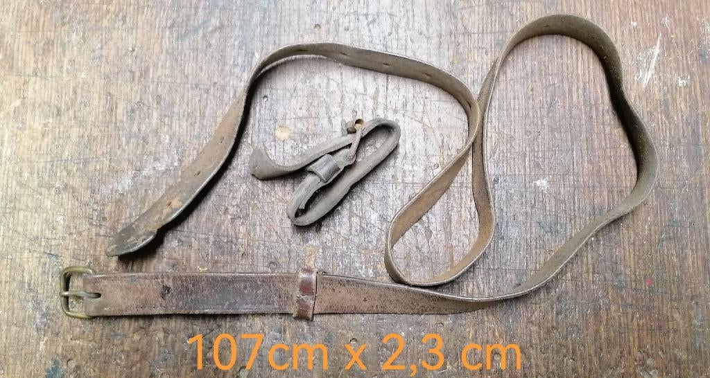 Ceinture et sanglon cuir WW1 WW2, Collections, Enlèvement, Autres, Autres types