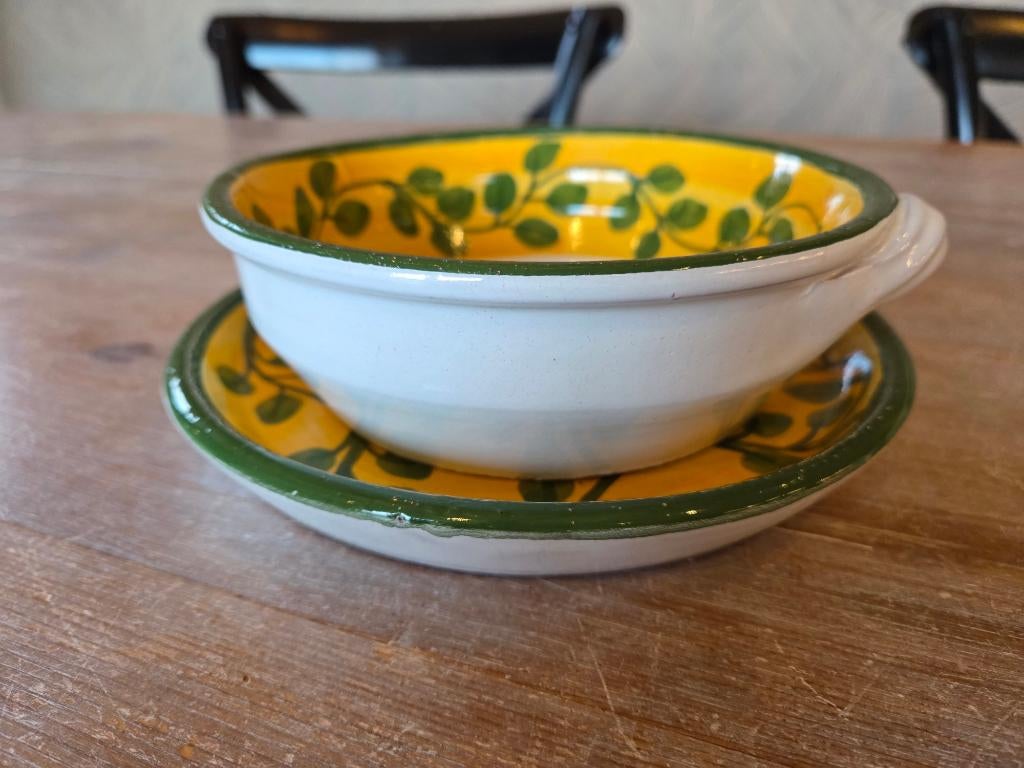 Plat avec soucoupe en branche d'olivier, Maison & Meubles, Cuisine | Vaisselle, Comme neuf, Balance ou Balances, Autres styles