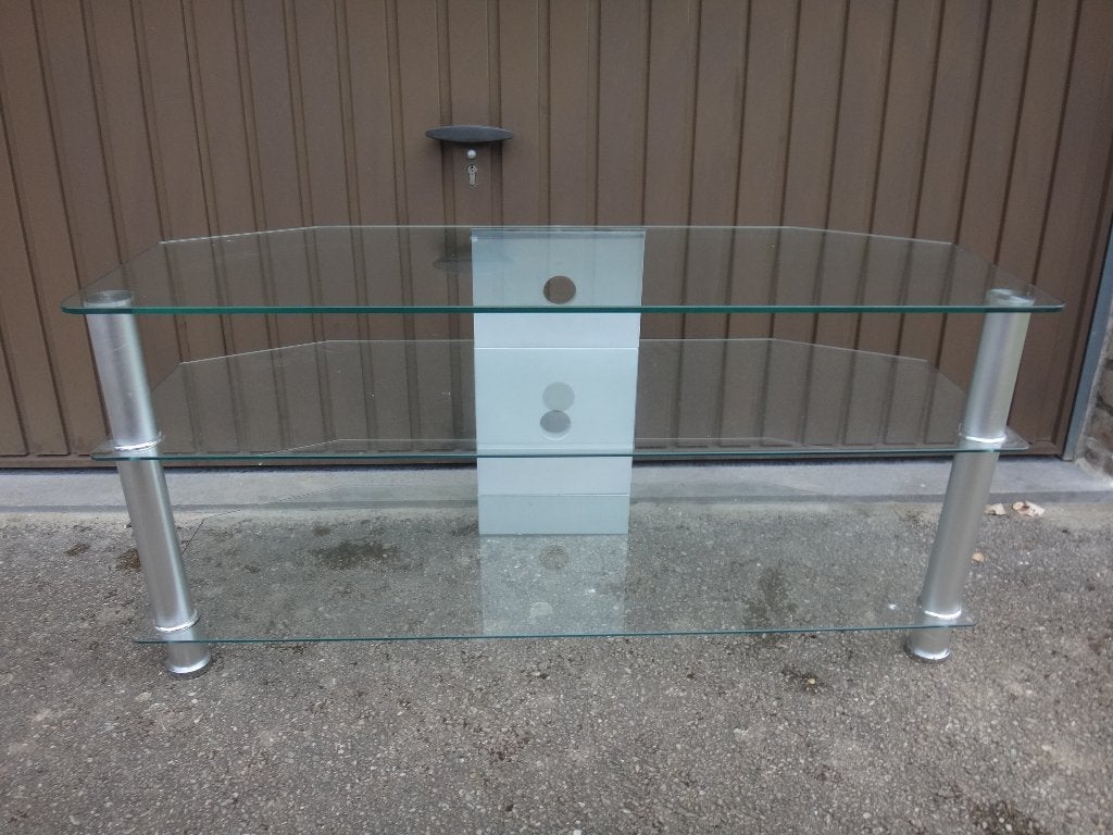 Meuble Tv et bougeoir, Enlèvement, Utilisé, Verre