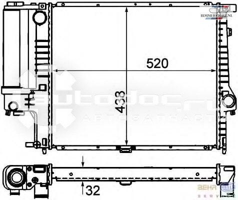 Radiateur 520x432x33 MM schakel BMW 5 serie E34 17111737763, Neuf, -, -, -