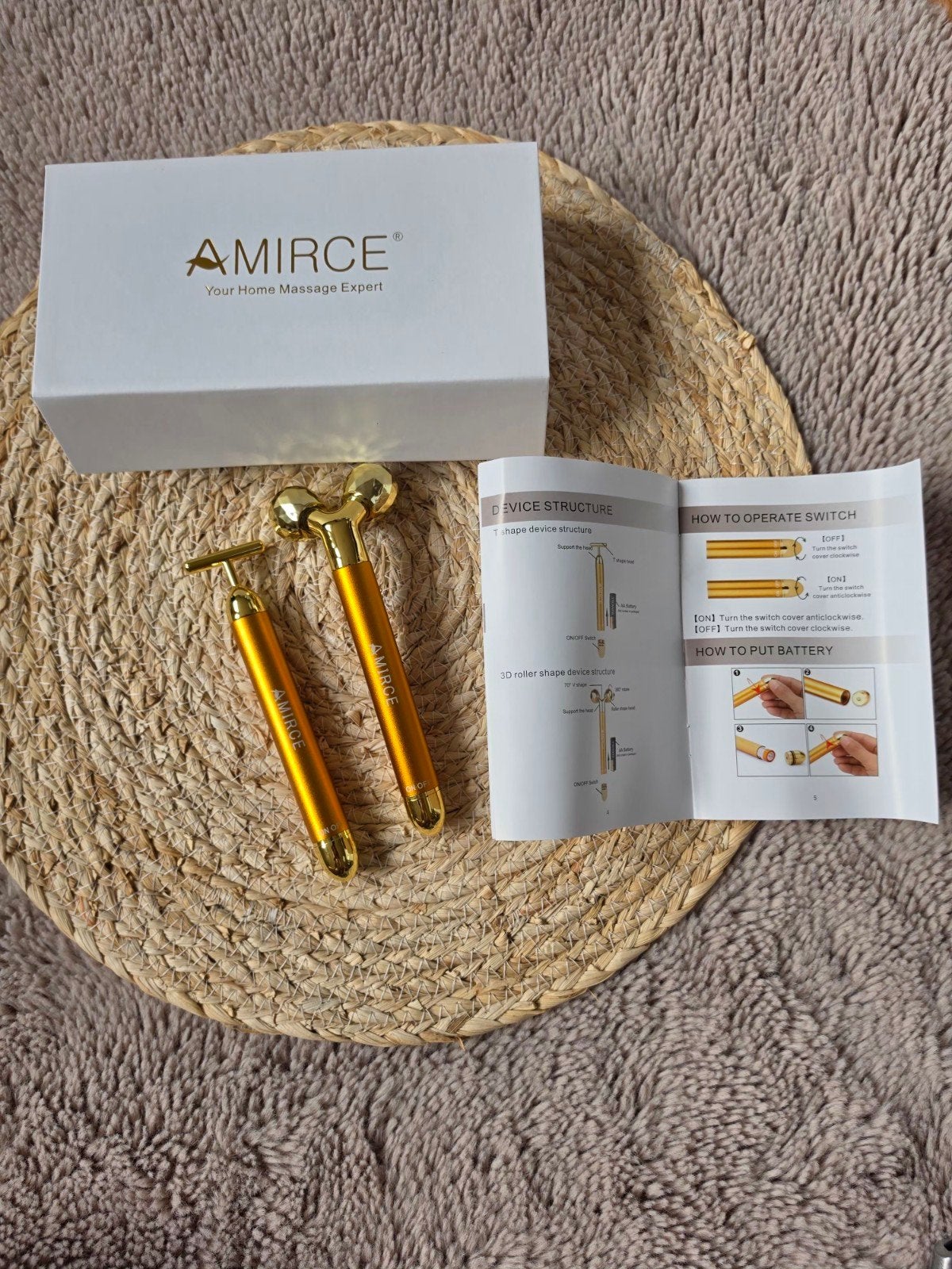 Kit de massage visage AMIRCE 2-en-1 – Rouleau visage & bâton, Bijoux, Sacs & Beauté, Beauté | Parfums, Enlèvement ou Envoi