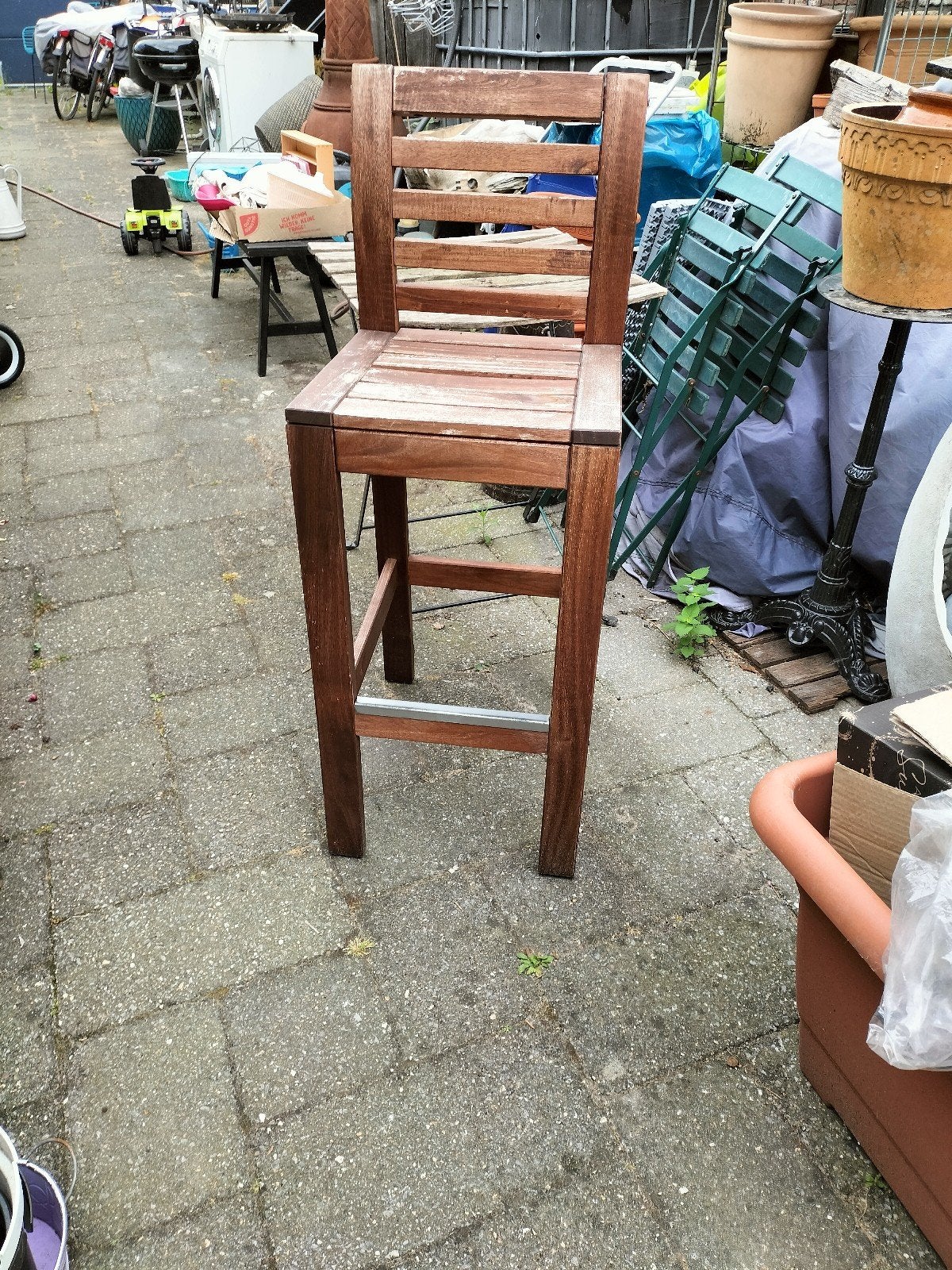 Hardhouten barkruk mancave, Maison & Meubles, Tabourets de bar, Bois, Enlèvement