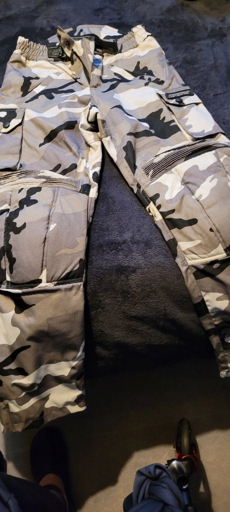 pantalon de moto camouflage gris, Enlèvement, Comme neuf, Taille 52/54 (L), Gris