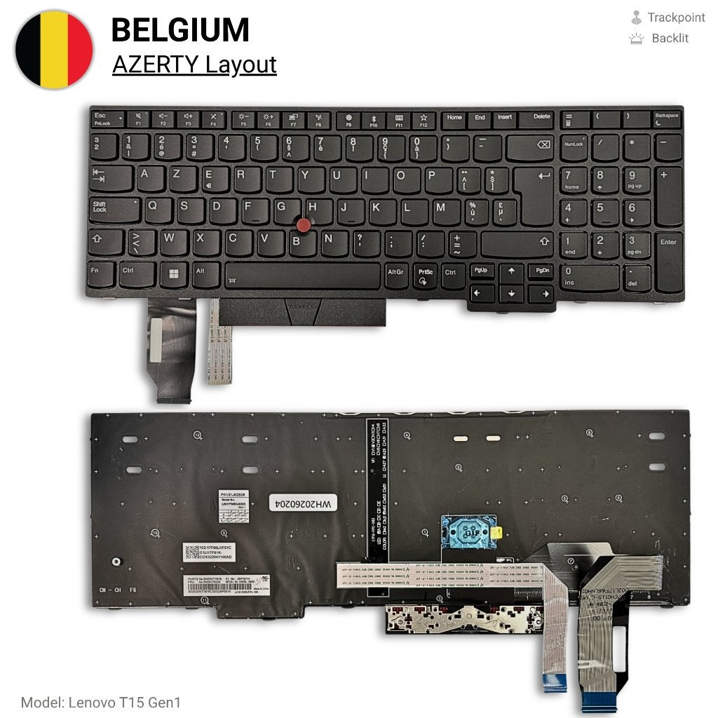 Lenovo ThinkPad T15 Gen1/2enP15s Gen1/2 toetsenbordAZERTY BE, Computers en Software, ZeliT, Ophalen of Verzenden, Draadloos, Nieuw