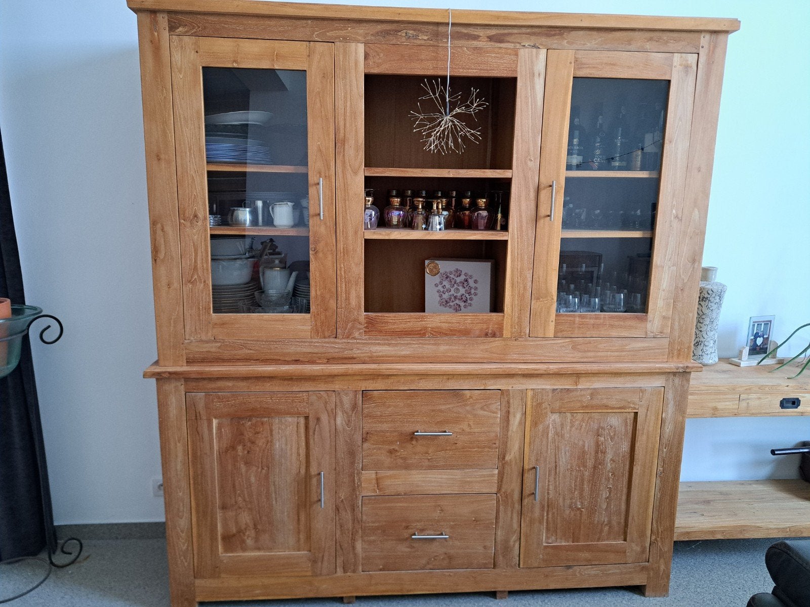 Buffetkast teak, Huis en Inrichting, Kasten | Buffetkasten, Zo goed als nieuw, 200 cm of meer, 150 tot 200 cm, 25 tot 50 cm, Met lade(s)