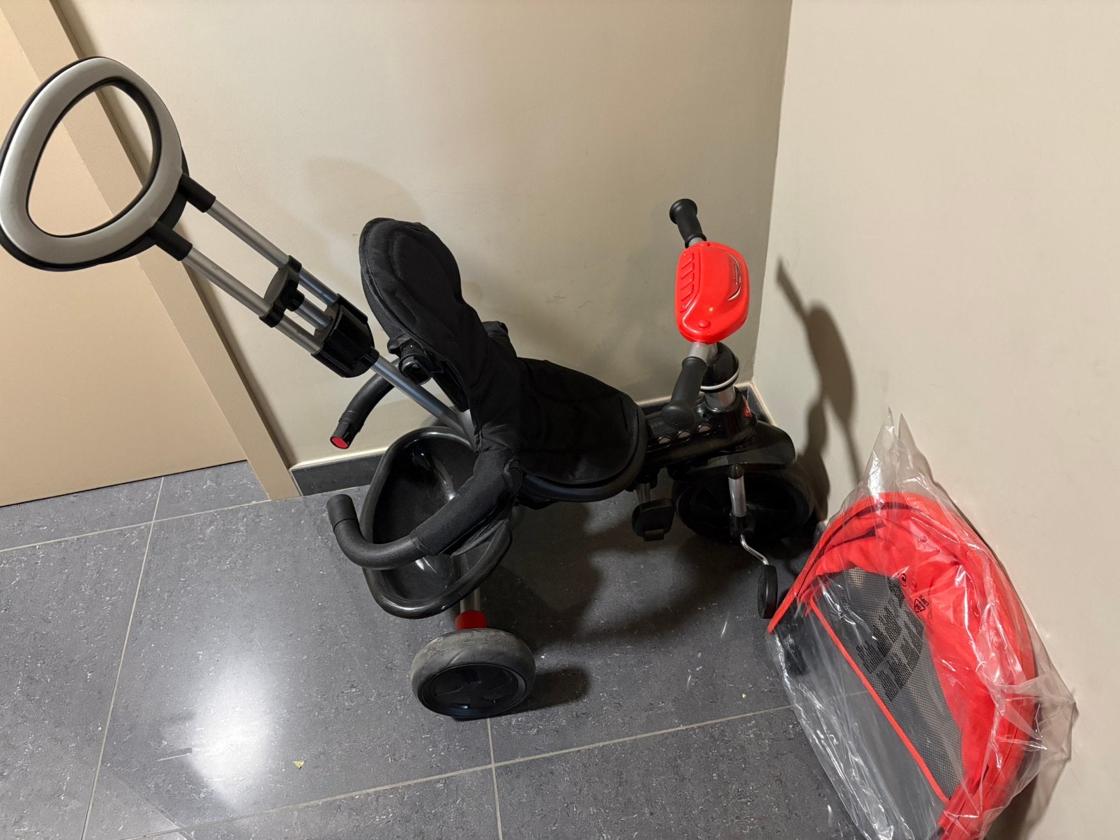 Driewieler duwstang, Fietsen en Brommers, Ophalen, Gebruikt, Duwstang