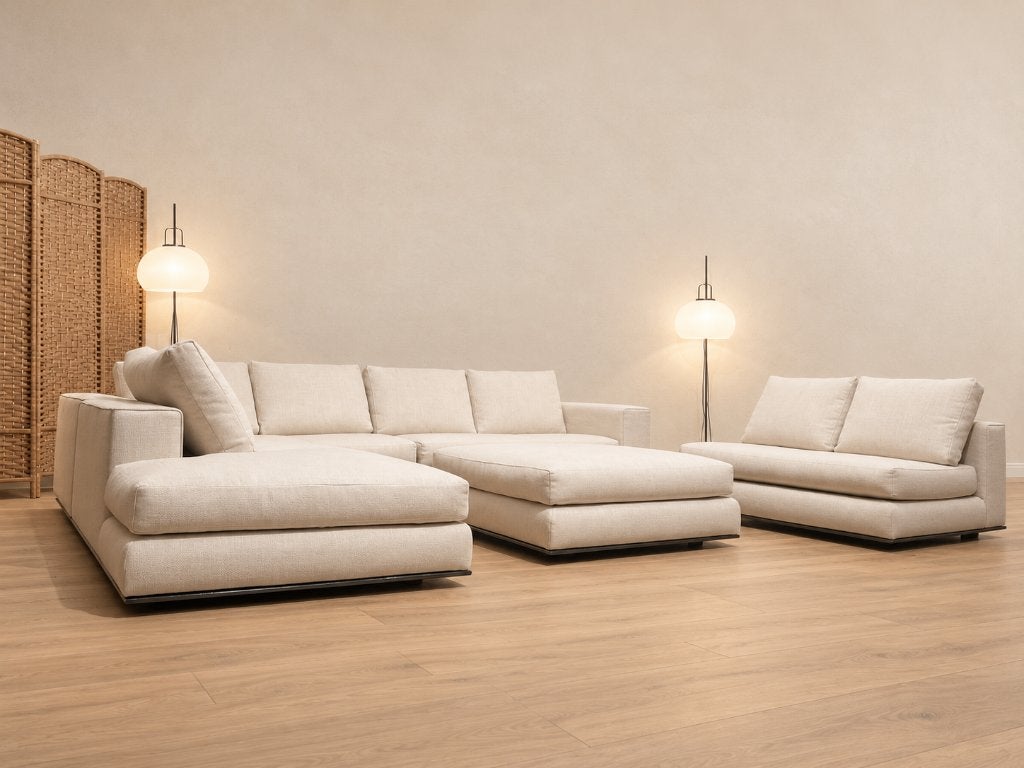 NIEUW Minotti Hamilton Modulaire 5-Delige Set + GARANTIE, Hoekbank, Ophalen of Verzenden, Vierpersoons of meer, Design Bank Bankstel Zetel Hoekbank Minotti