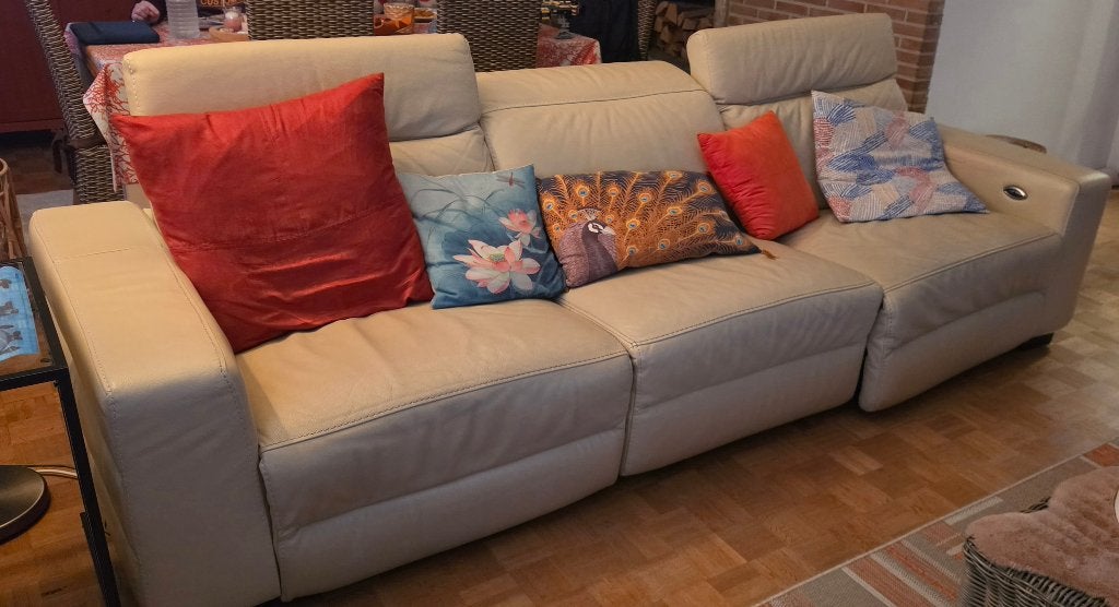 Canapé cuir 3 places double relax, Maison & Meubles, Trois personnes, 100 à 125 cm, 250 à 300 cm, Banc droit