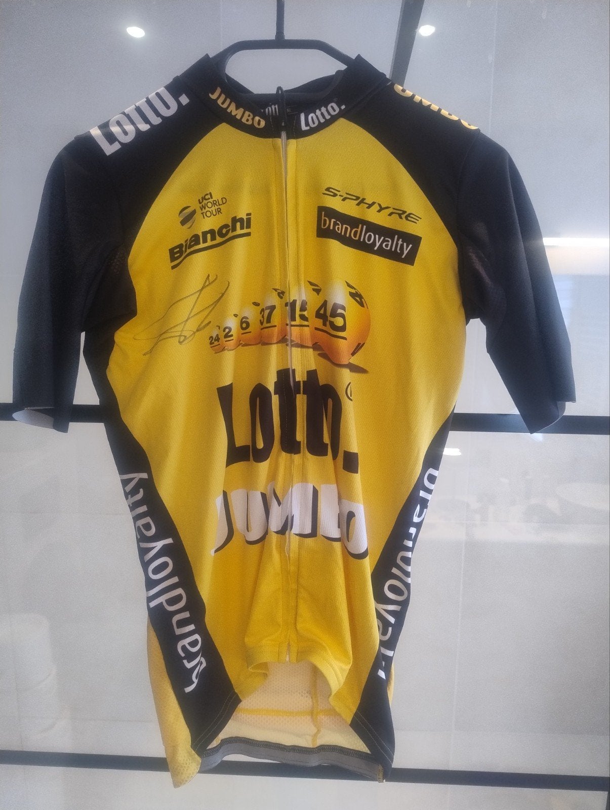 gesigneerd wielershirt Maarten Wynants, Vélos & Vélomoteurs, Vêtements d'extérieur, Enlèvement ou Envoi, Comme neuf, Bianchi