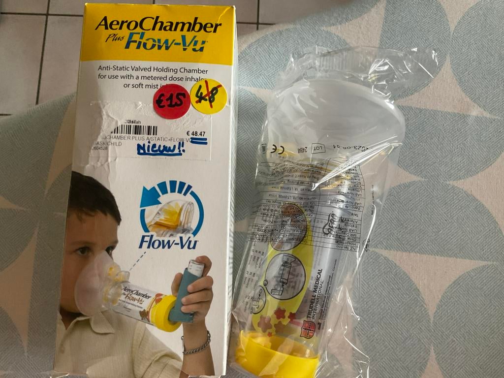 AEROCHAMBER plus Flow-Vu 1-5 jaar ongeopend!, Kinderen en Baby's, Babyvoeding en Toebehoren, Zo goed als nieuw, Ophalen of Verzenden