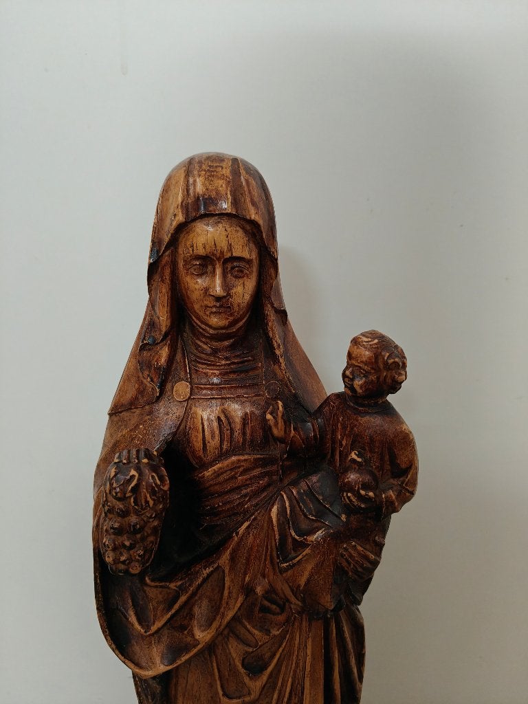Mariabeeld, Statue, Brun, Gips, Religion