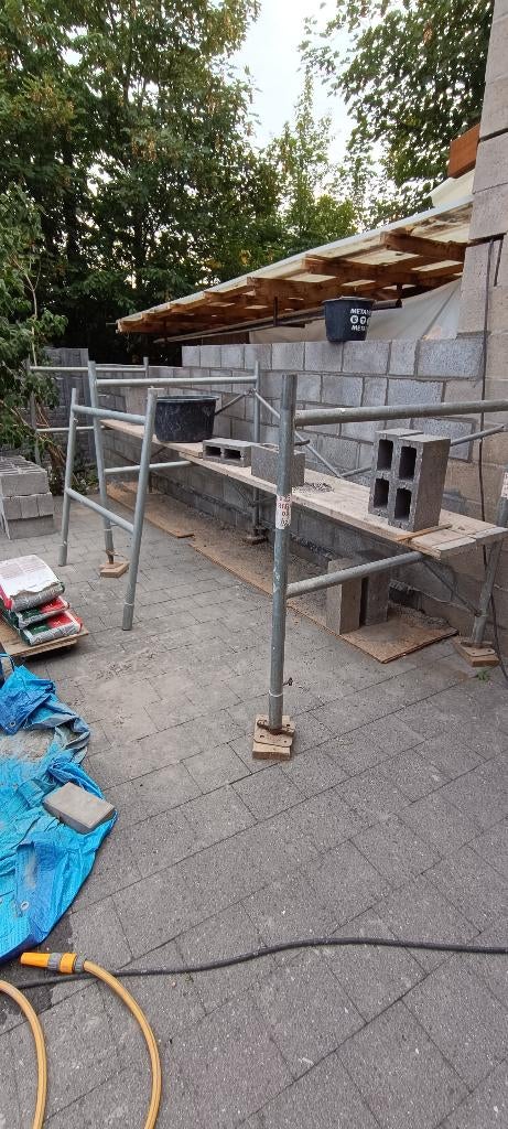 Metser stelling compleet, Doe-het-zelf en Bouw, Ophalen, Gebruikt, Gevelsteiger, 2 tot 5 meter