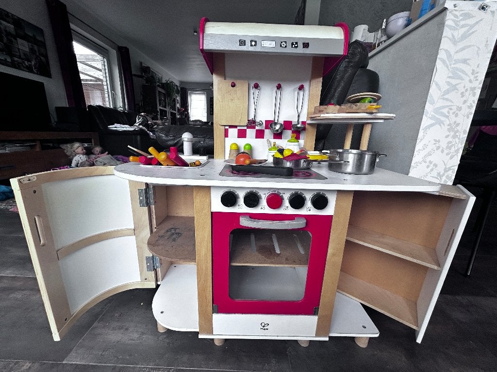 Kinderkeuken Hape + benodigdheden, Ophalen, Gebruikt, Hout, Speelkeuken
