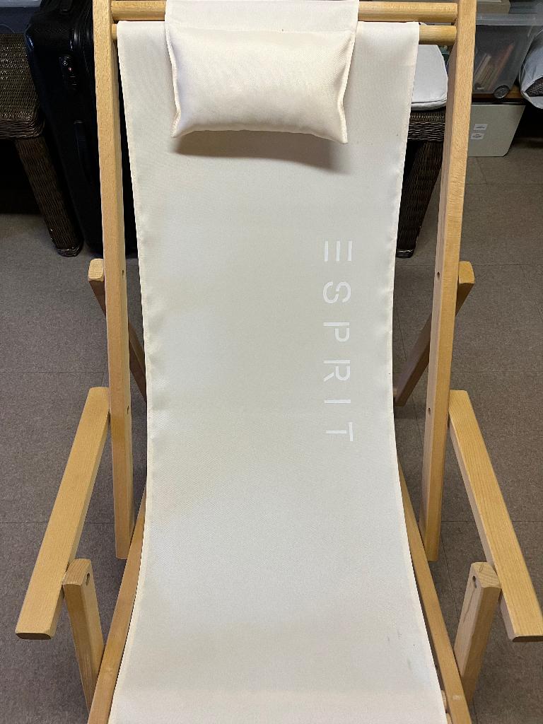 Strandstoel beige, Tuin en Terras, Ophalen, Zo goed als nieuw, Inklapbaar