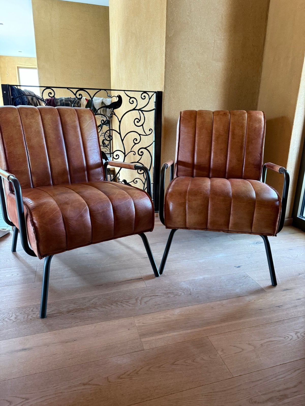 Lederen Fauteuil set, Ophalen, Zo goed als nieuw