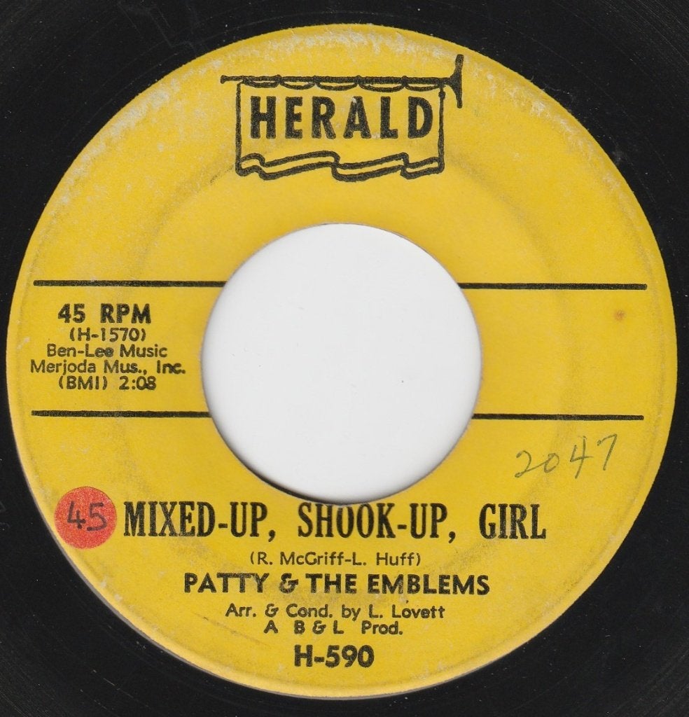Patty & The Emblems/Mixed-Up, Shook-Up Girl * Popcorn*, Gebruikt, 7 inch, Soul, Overige typen