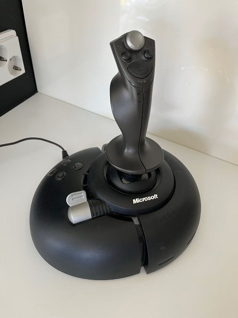 Microsoft SideWinder Force Feedback 2 joystick, Computers en Software, Ophalen of Verzenden, Zo goed als nieuw, Microsoft