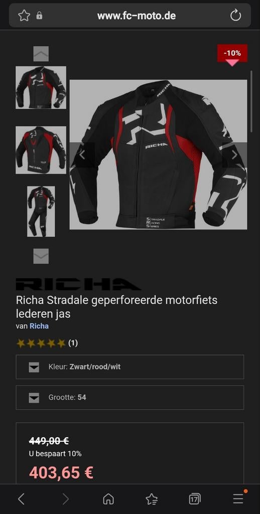 Leren motorjas, Motoren, Ophalen of Verzenden