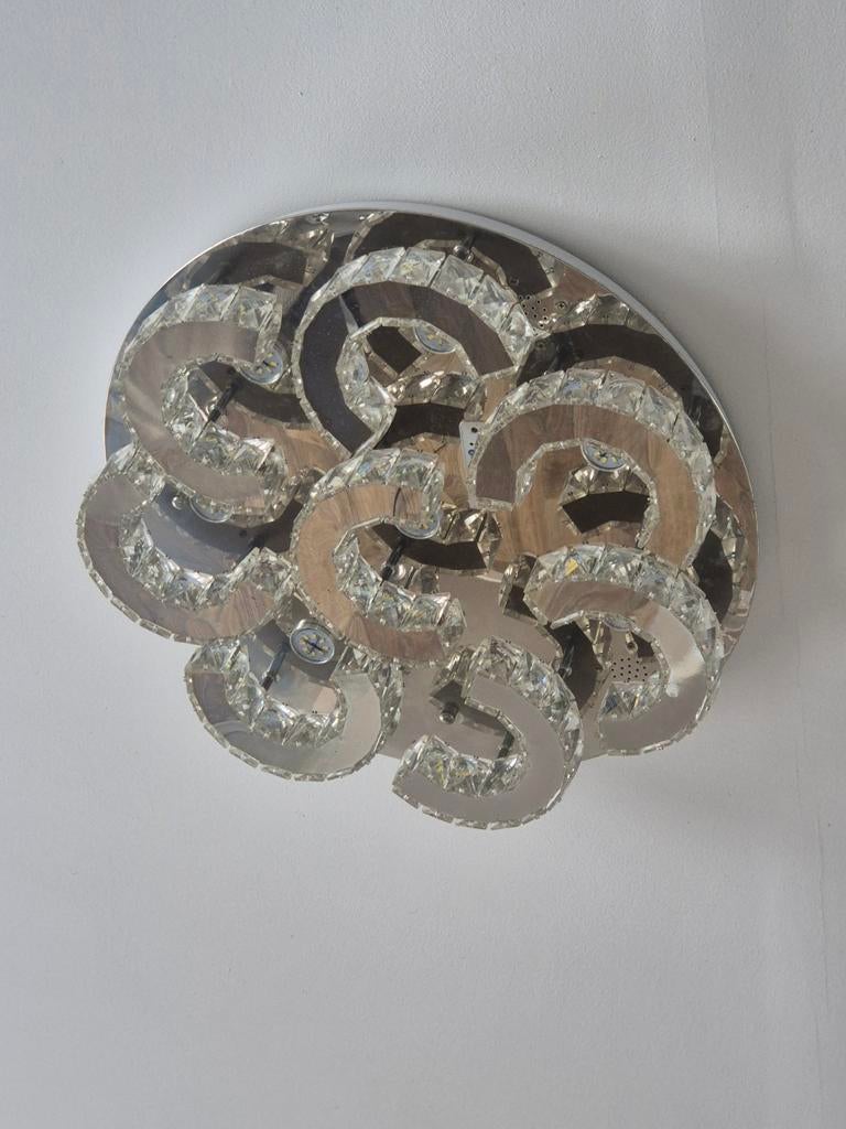 Lustre strass et miroir, Maison & Meubles, Enlèvement, Comme neuf, Verre