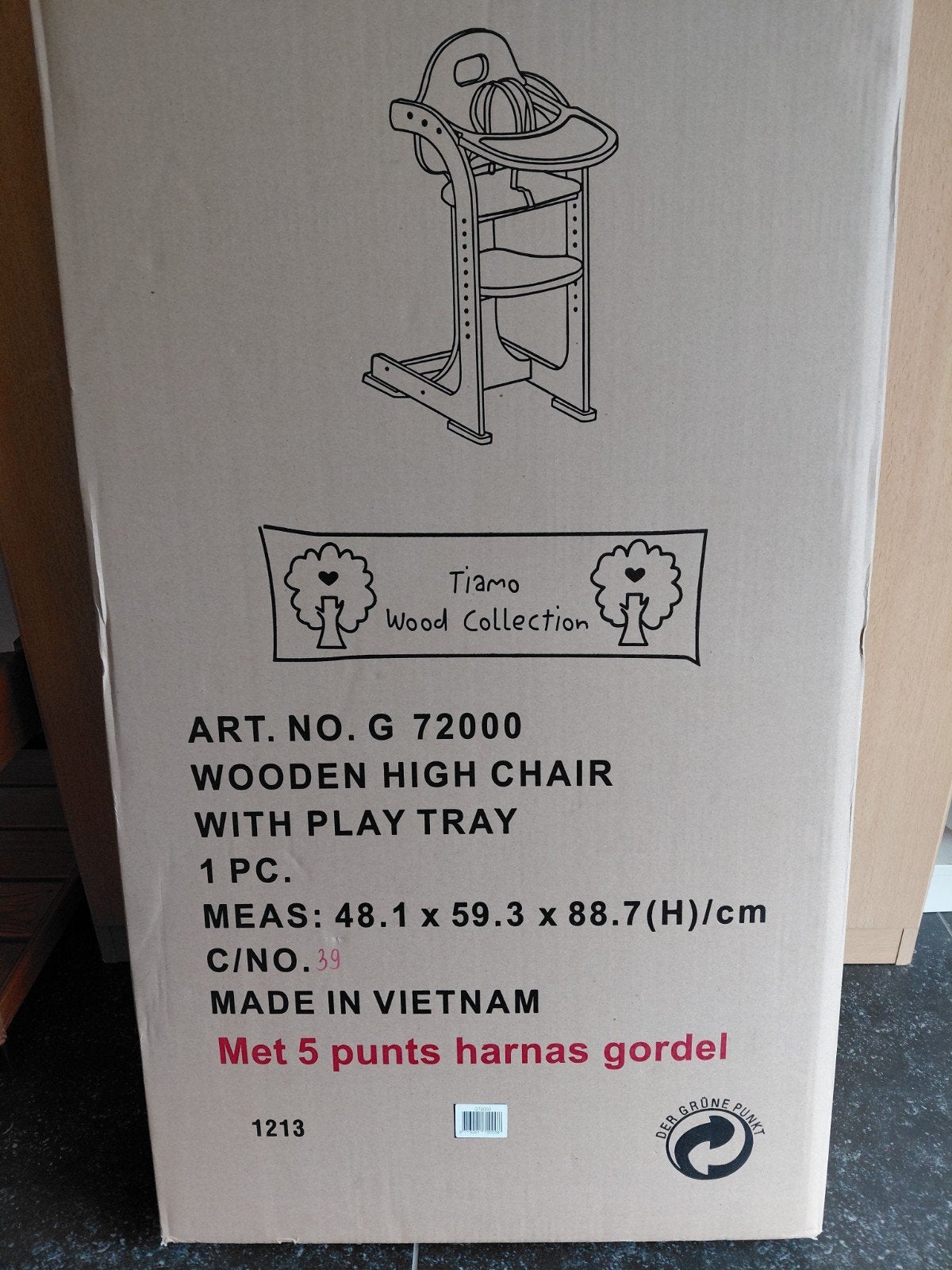 Tiamo Wood Meegroeistoel (zonder beugel), Kinderen en Baby's, Ophalen, Gebruikt, Meegroeistoel