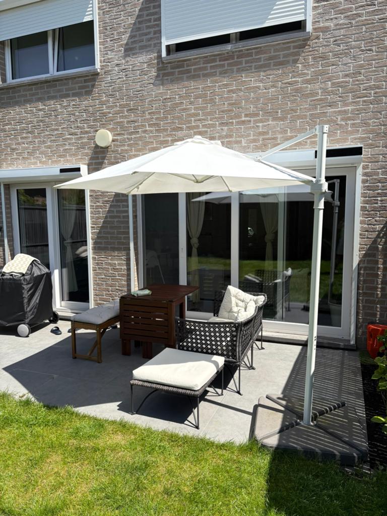 Ikea Parasol met voeten, Tuin en Terras, Ophalen, Gebruikt, 2 tot 3 meter, Parasolvoet
