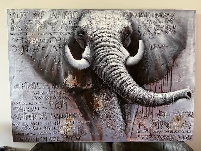 Canvas schilderij-Olifant, Ophalen, Zo goed als nieuw