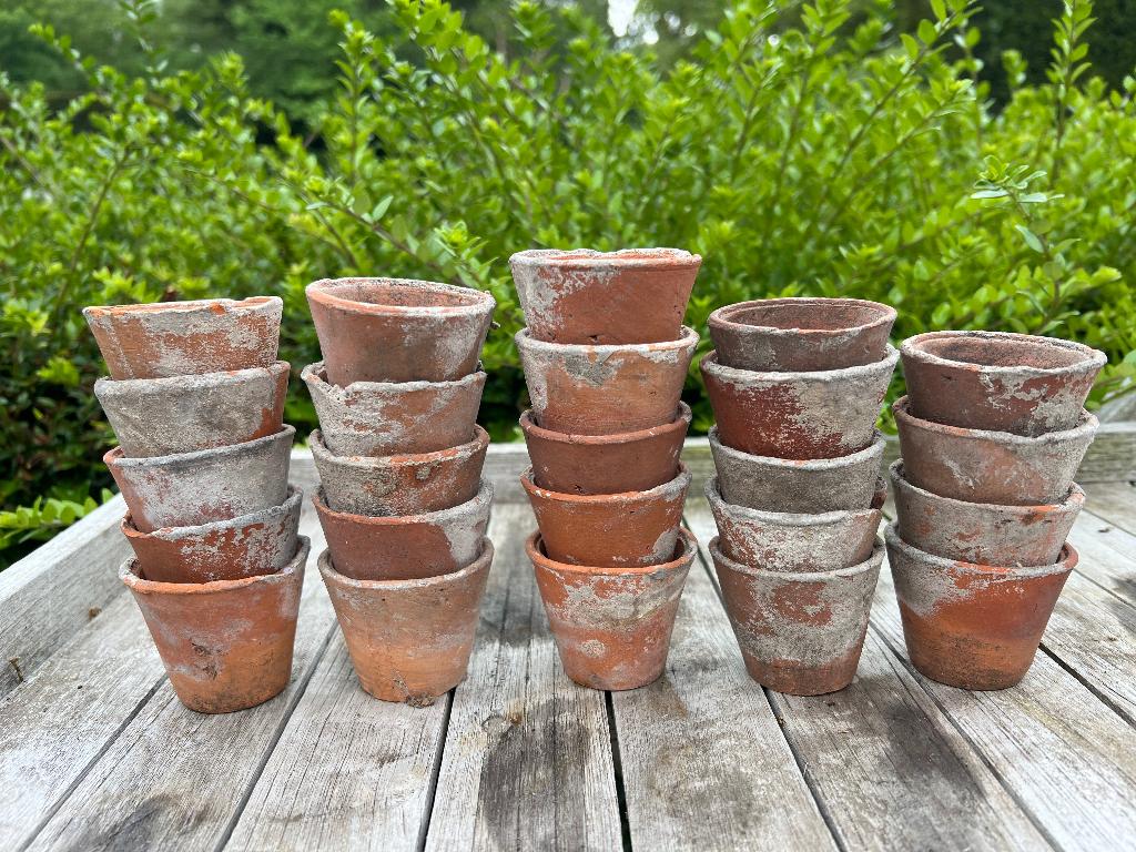 19 Oude inzaaibloempotjes, Enlèvement, Utilisé, Terracotta, Intérieur