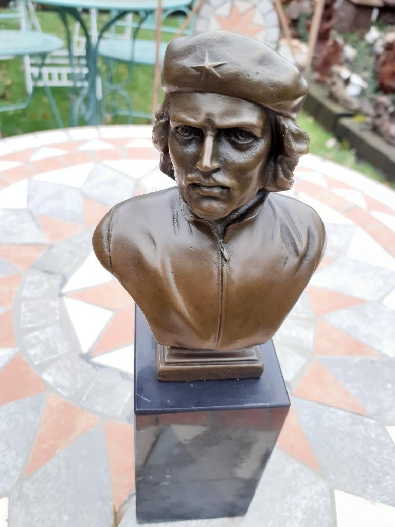 BRONZEN BUSTE GESIGNEERD J.PEREZ DE CHE GUEVARA, Ophalen of Verzenden, Brons