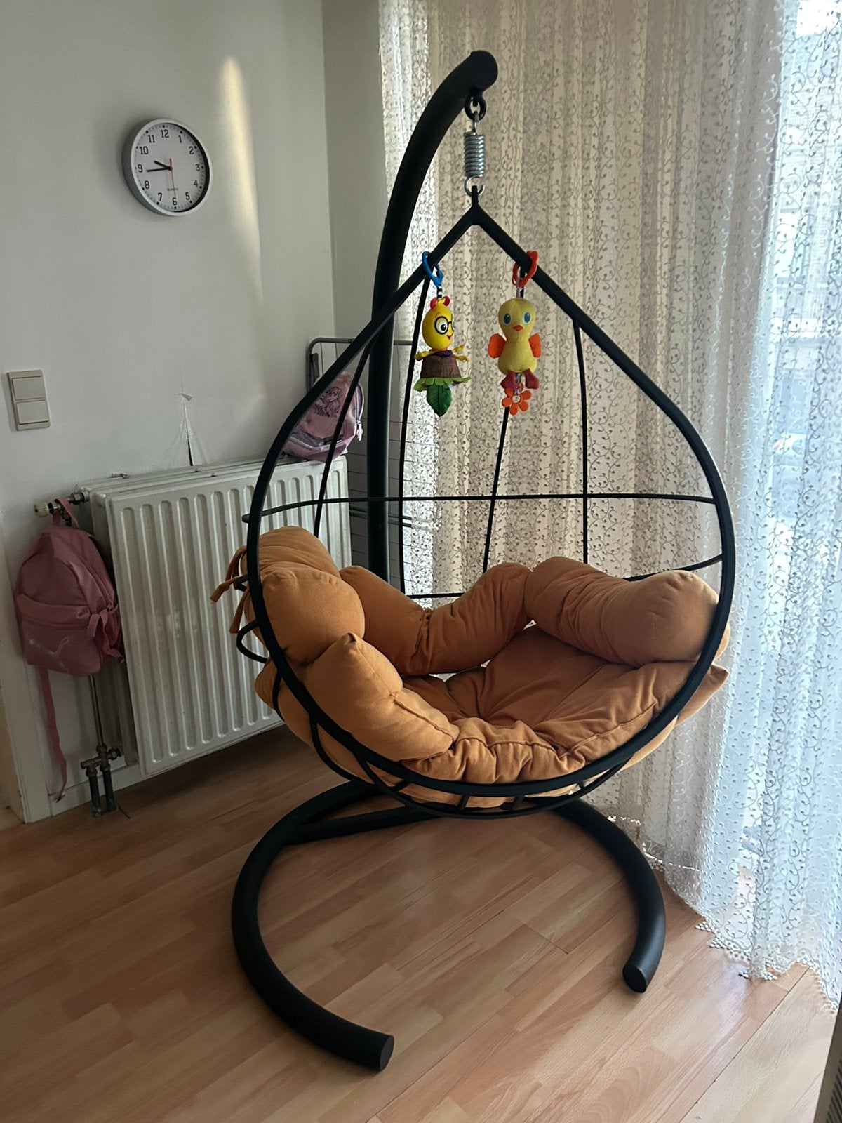 Mooie Ei Hangstoel met Standaard en Kussen, Tuin en Terras, Ophalen, Zo goed als nieuw