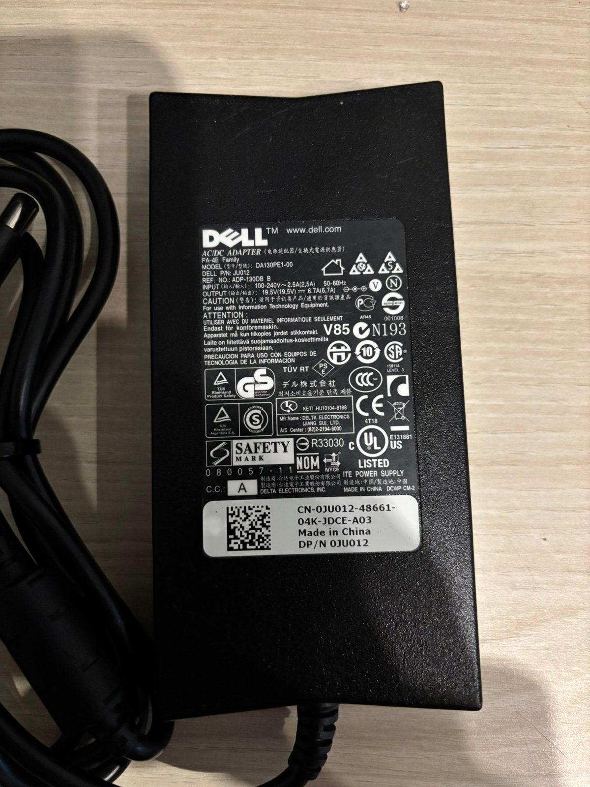 Chargeur Dell d'origine 130W PA-4E ADP-130DB, Informatique & Logiciels, Enlèvement ou Envoi, Comme neuf, DELL
