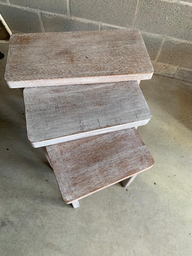 Bijzettafeltjes, Minder dan 55 cm, Gebruikt, Rechthoekig, Hout