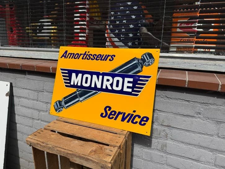 Vintage Monroe Schokdempers Reclamebord, Verzamelen