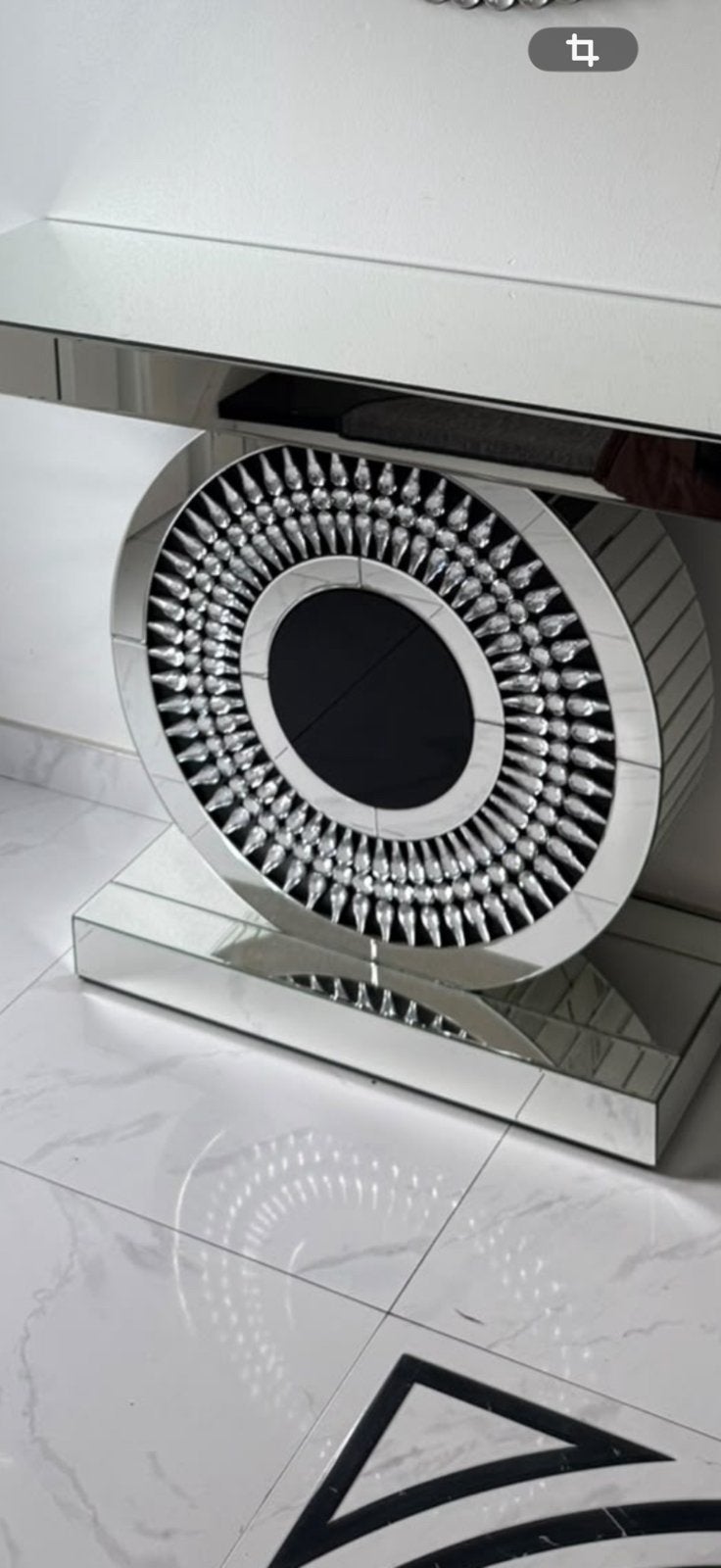 Console d’entree en miroire, Maison & Meubles, 30 cm, Enlèvement ou Envoi, Objet de décoration, Vintage