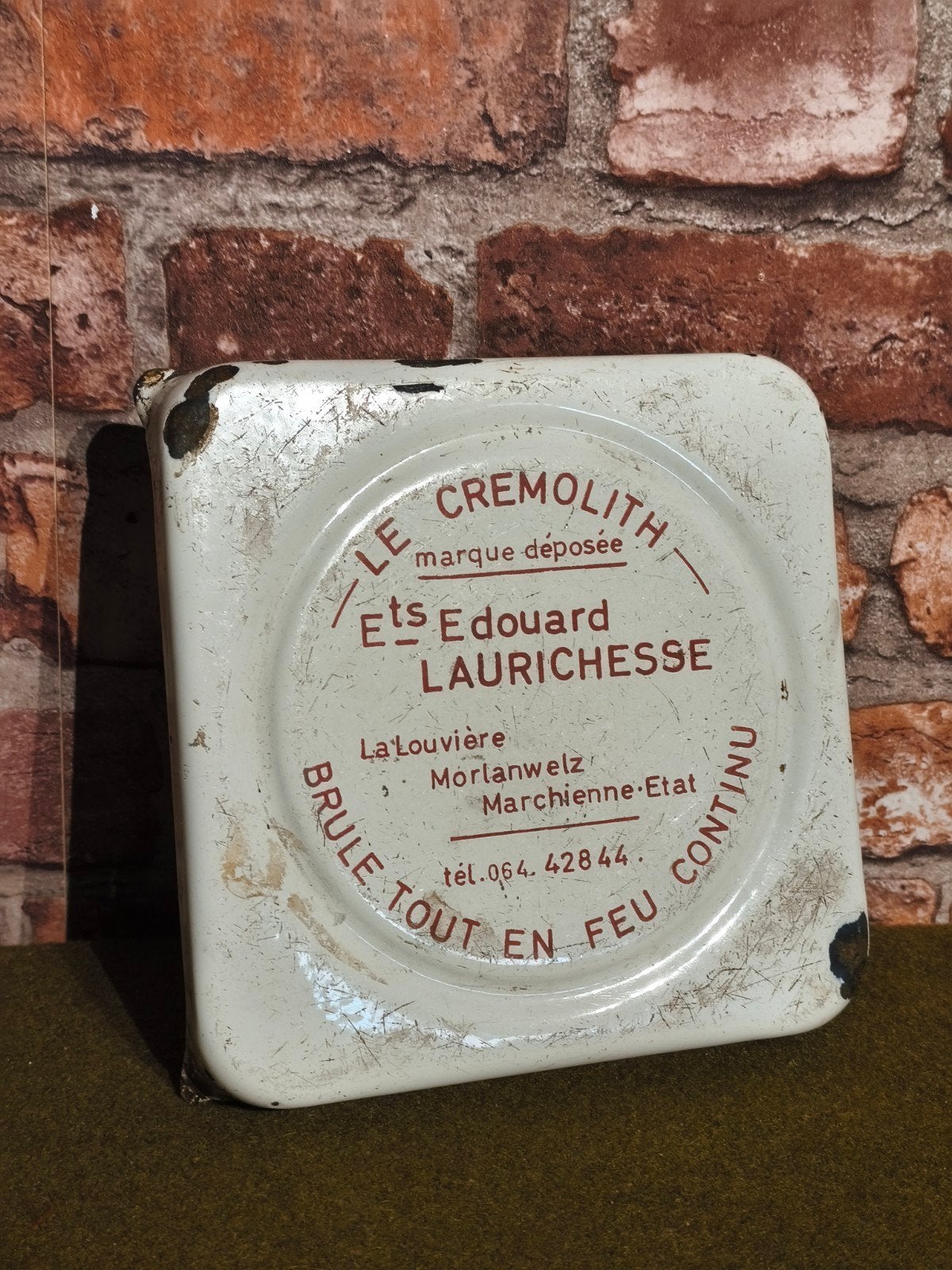 sous plat plaque émaillée la Louvière Morlanwelz marchienne, Enlèvement ou Envoi