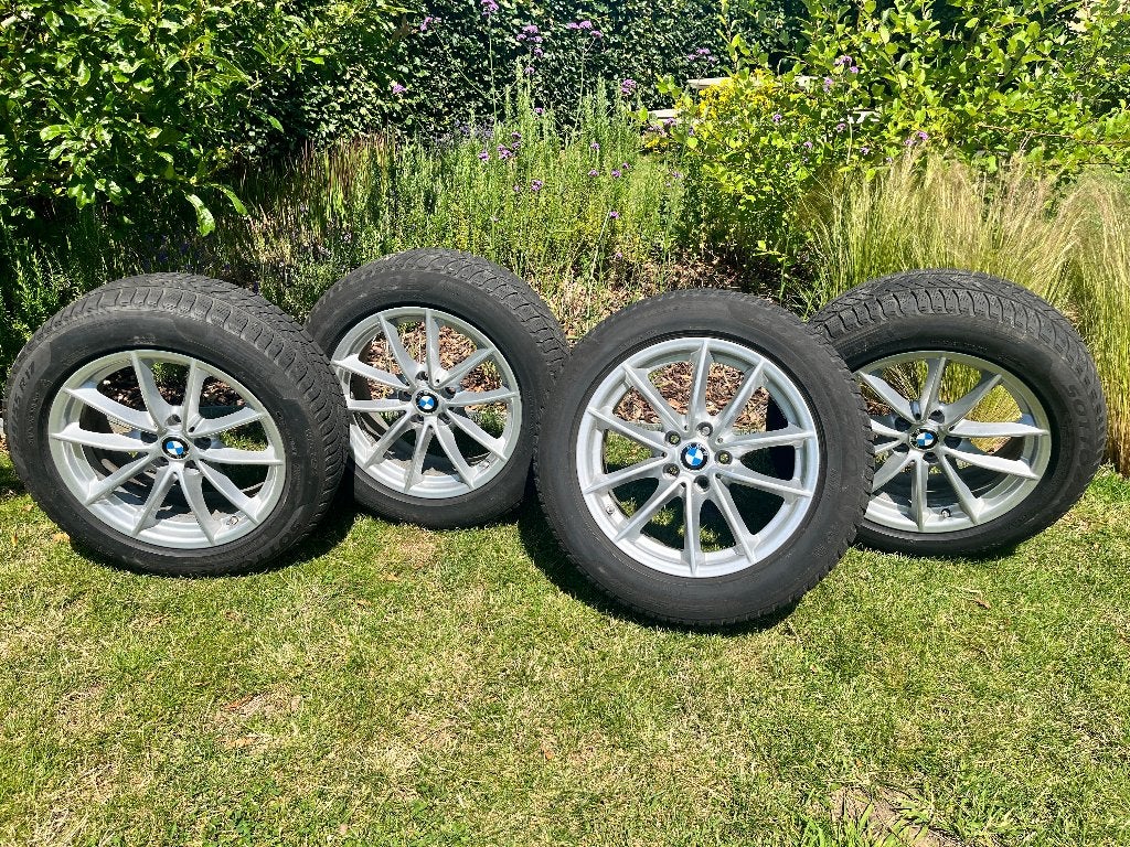 BMW RDC lichtmetalen velgen + banden set 5-reeks 17'', Auto-onderdelen, Banden en Velgen, Ophalen, Gebruikt, Banden en Velgen
