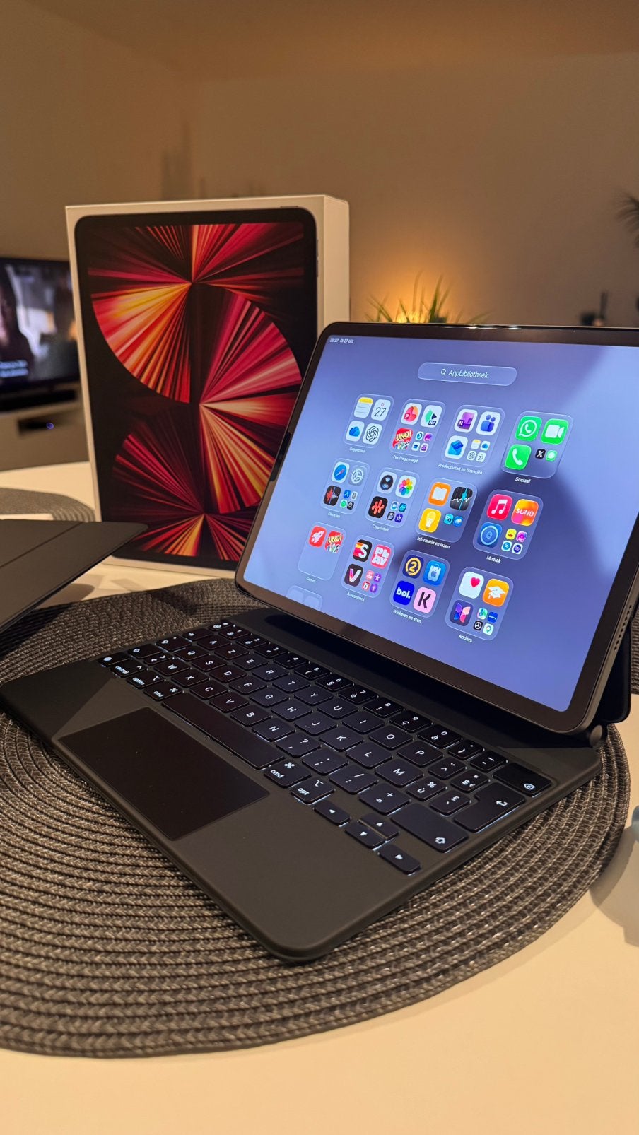 iPad Pro 11” M1 256GB + Magic Keyboard + 3 hoesjes, Computers en Software, Overige modellen, Zo goed als nieuw, Grijs, Wi-Fi