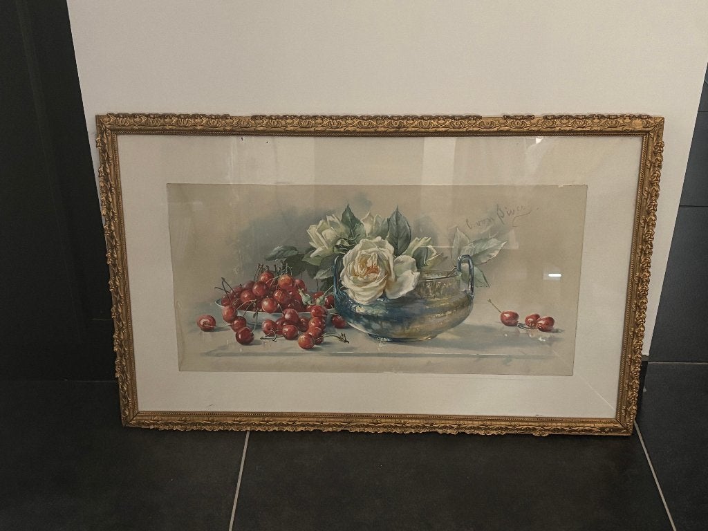 Schilderij (stil leven) Clara von Sivers, Enlèvement, Encadré, Nature morte