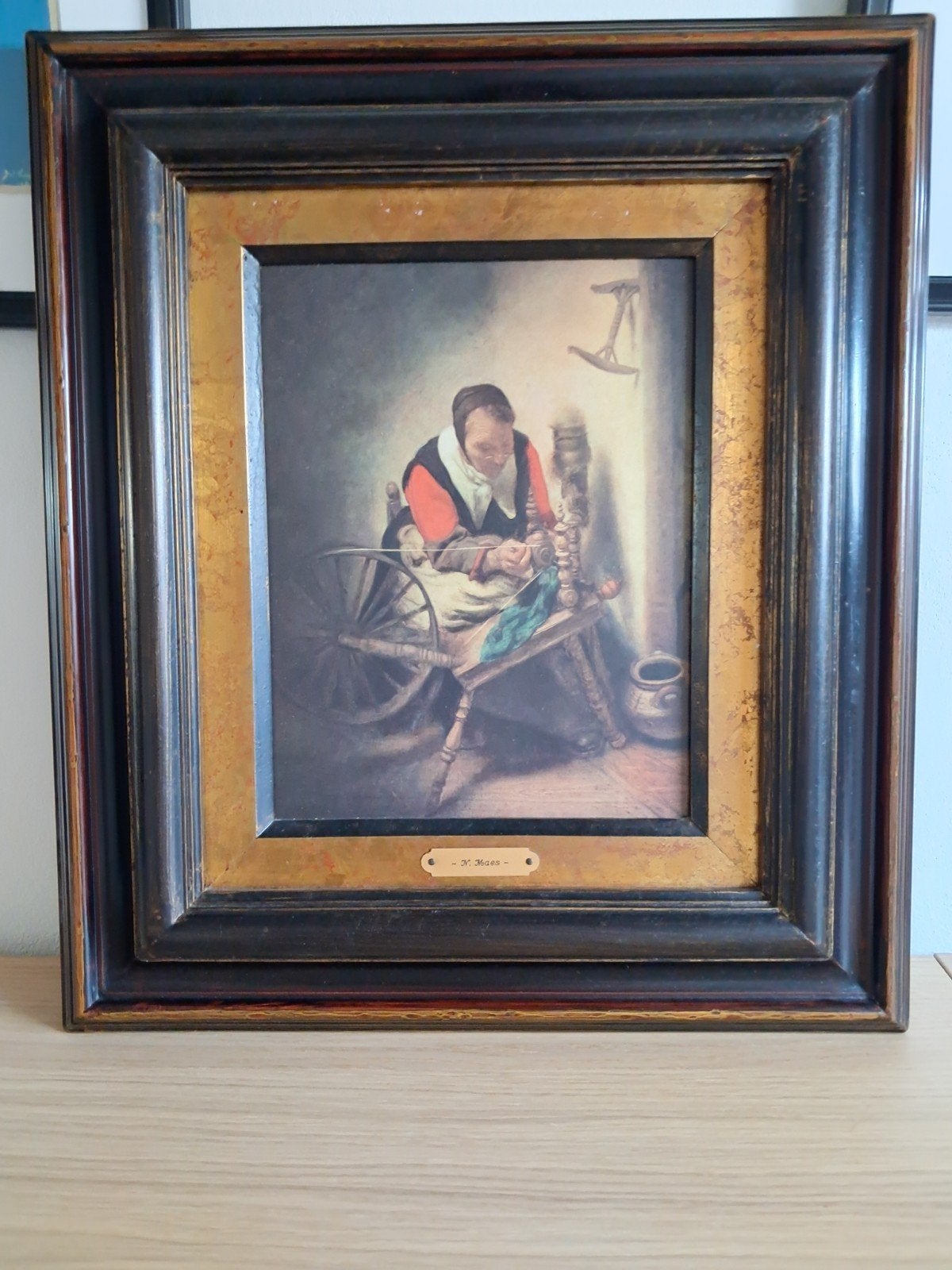 "La fileuse" de Maes reproduction, Antiquités & Art, Art | Peinture | Classique, Enlèvement, Toile