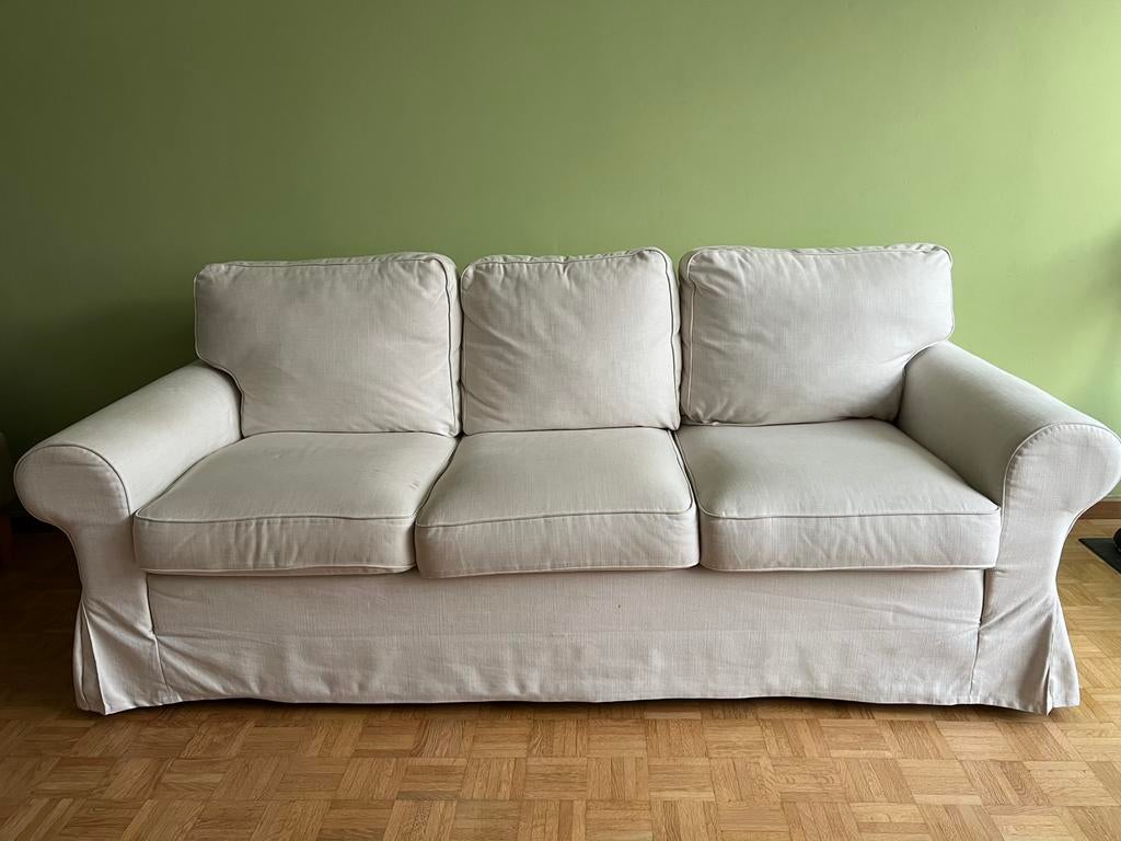 IKEA EKTORP 3-zitsslaapbank + ingebouwde opbergruimte, Huis en Inrichting, Zetels | Zetels, Ophalen, Zo goed als nieuw