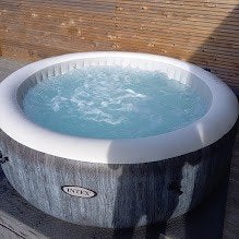 Jacuzzi Intex PureSpa Bubble Greywood 6 personen, Ophalen, Gebruikt, Afdekzeil, Opblaasbaar