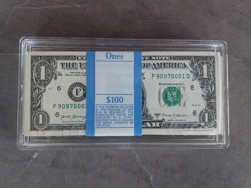 Paquet complet billets dollars américains (100 x1$) 2017 UNC, Enlèvement ou Envoi, Série